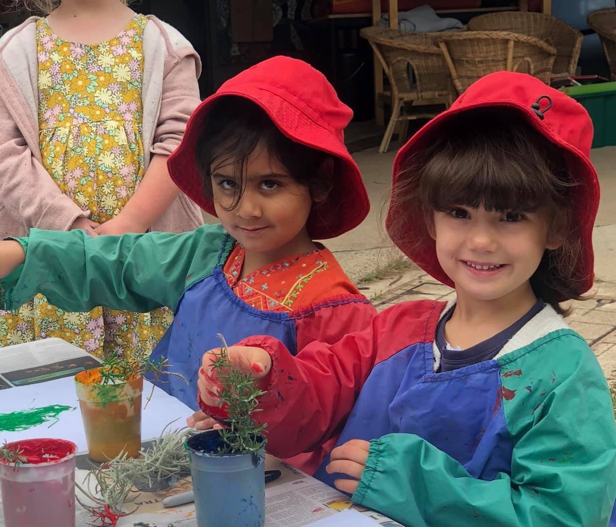 A photo of preschool boy playing