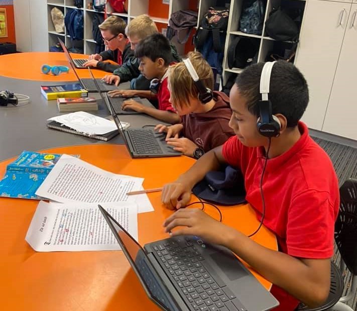 Children using chromebooks