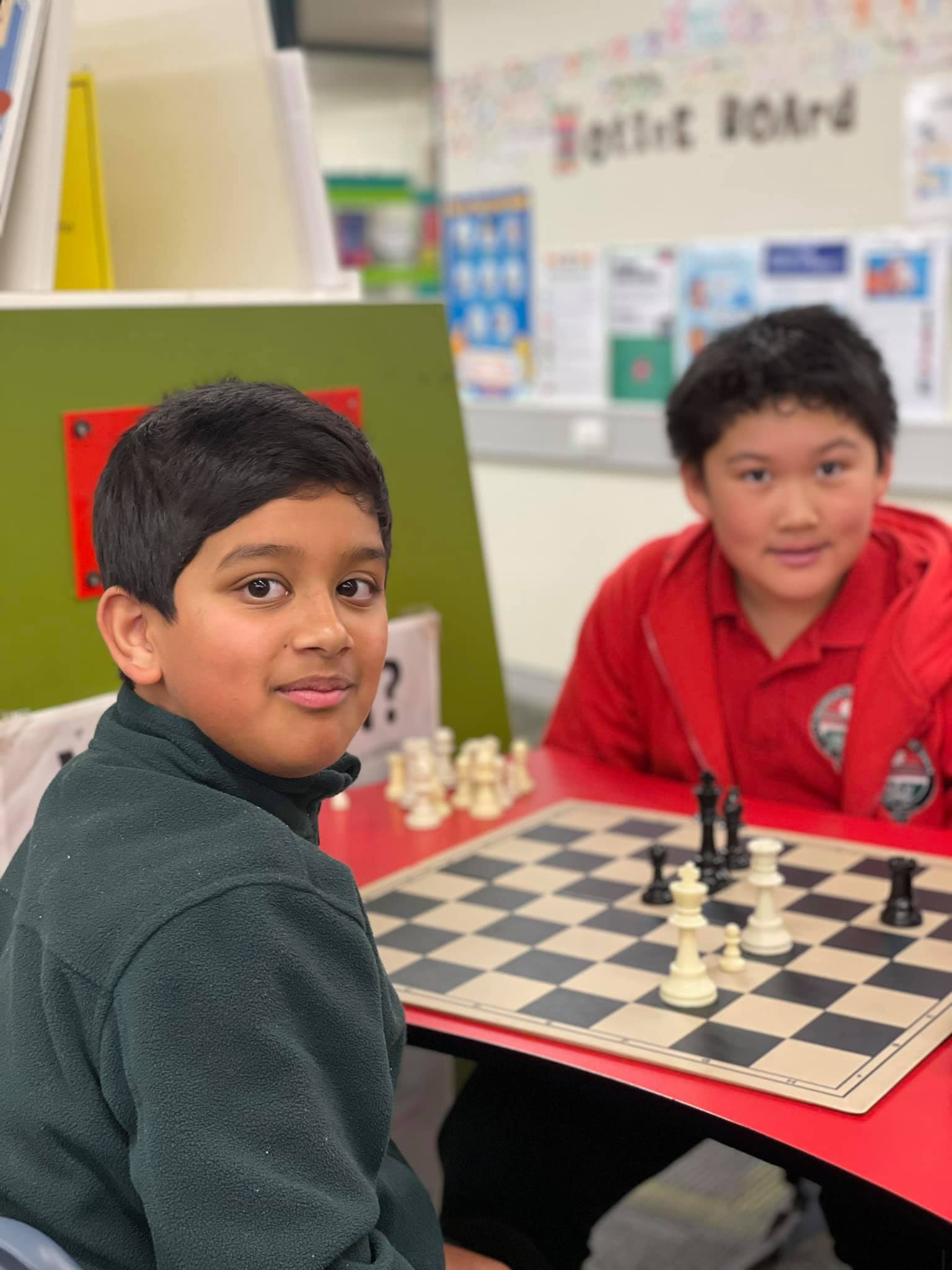 Boys playing chess
